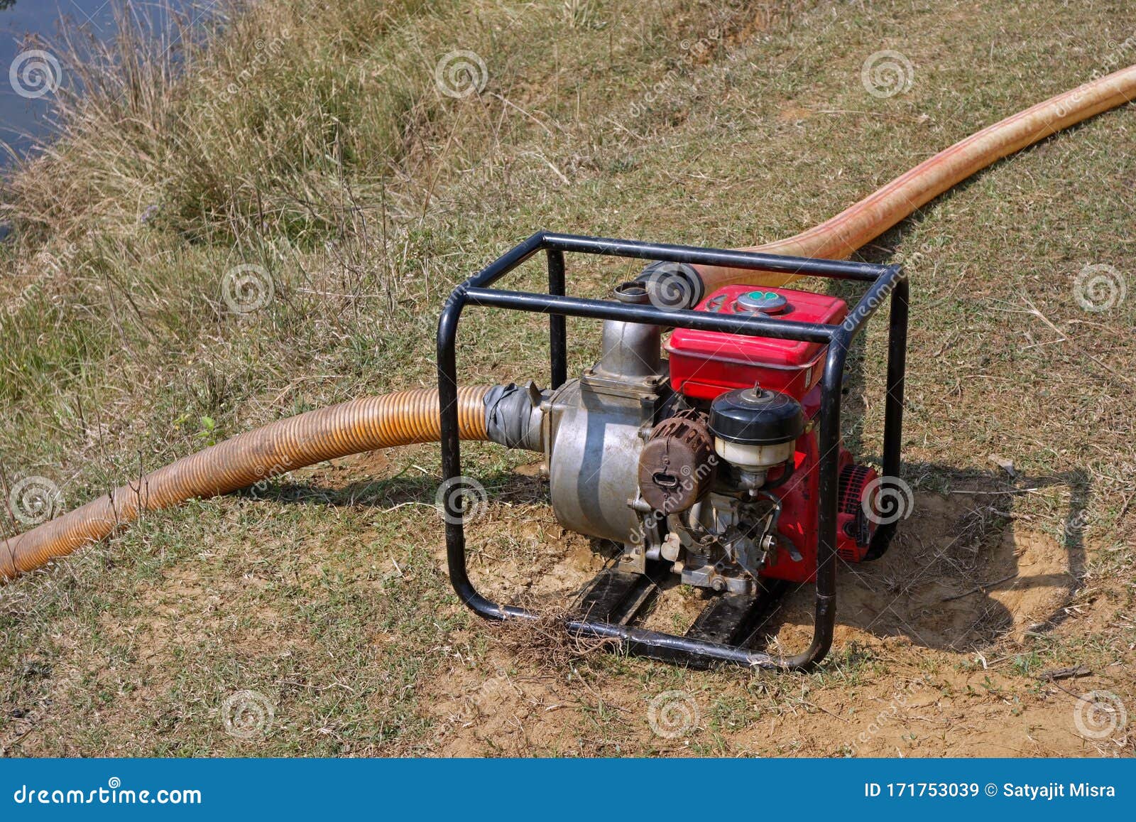 A Water Pump at a River Bank Stock Image Image of pollution, water