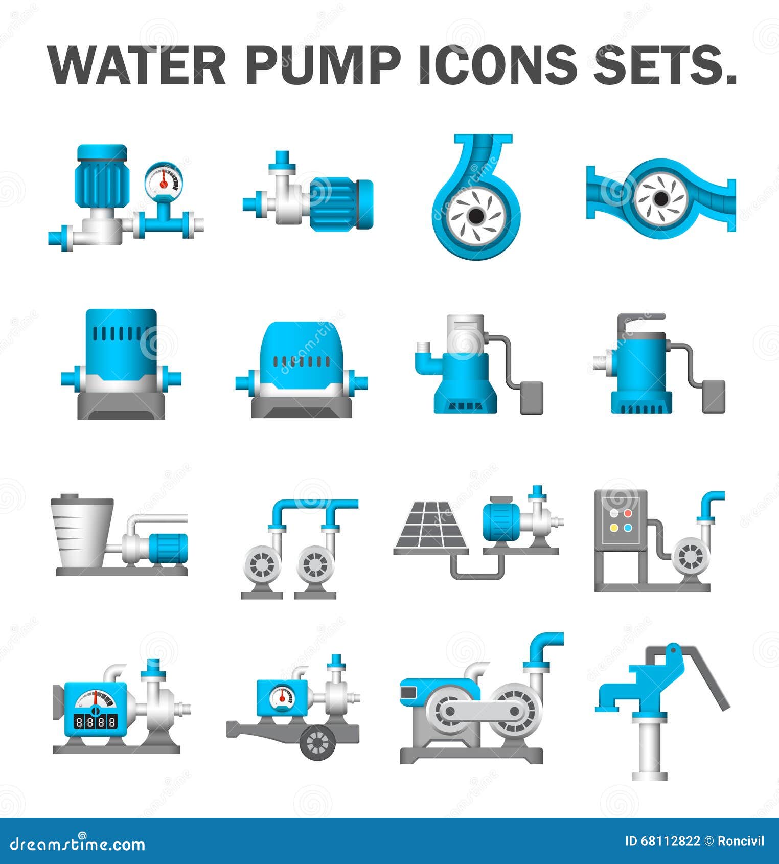 Water pump set stock vector. Illustration of rotary, icon - 68112822