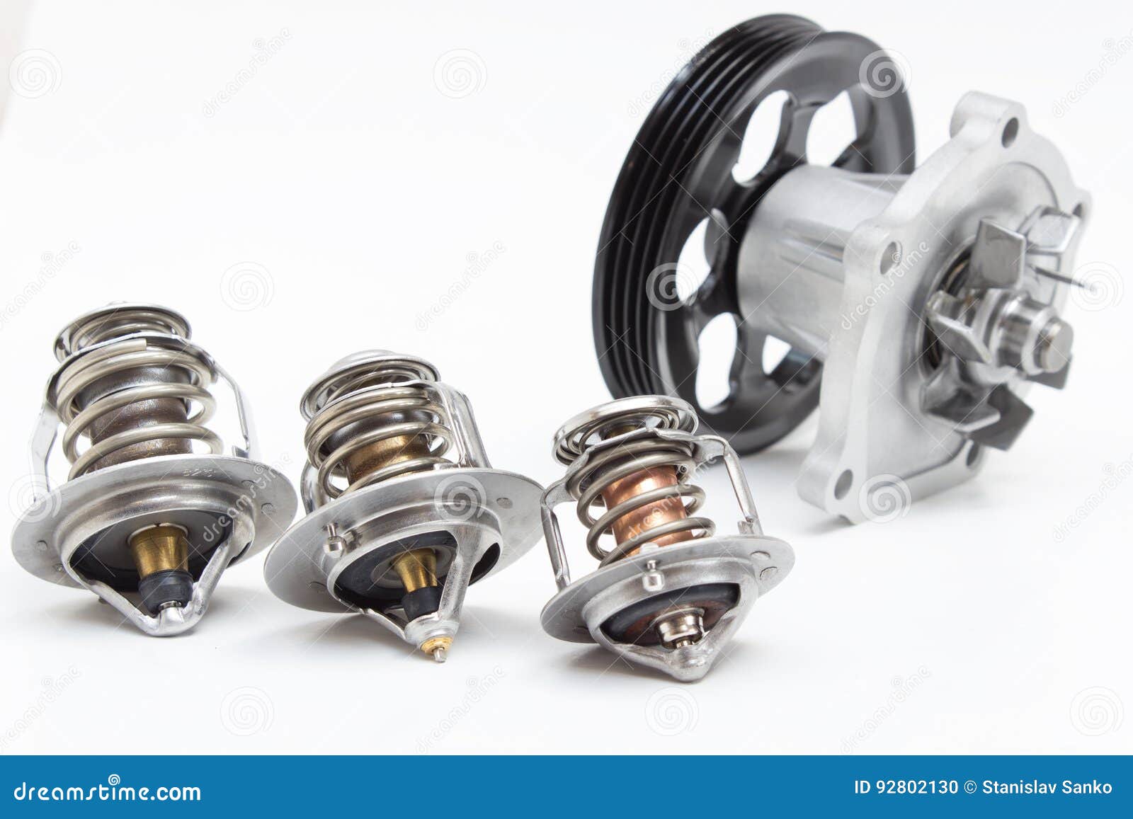 Water pump and thermostat stock photo. Image of auto 92802130