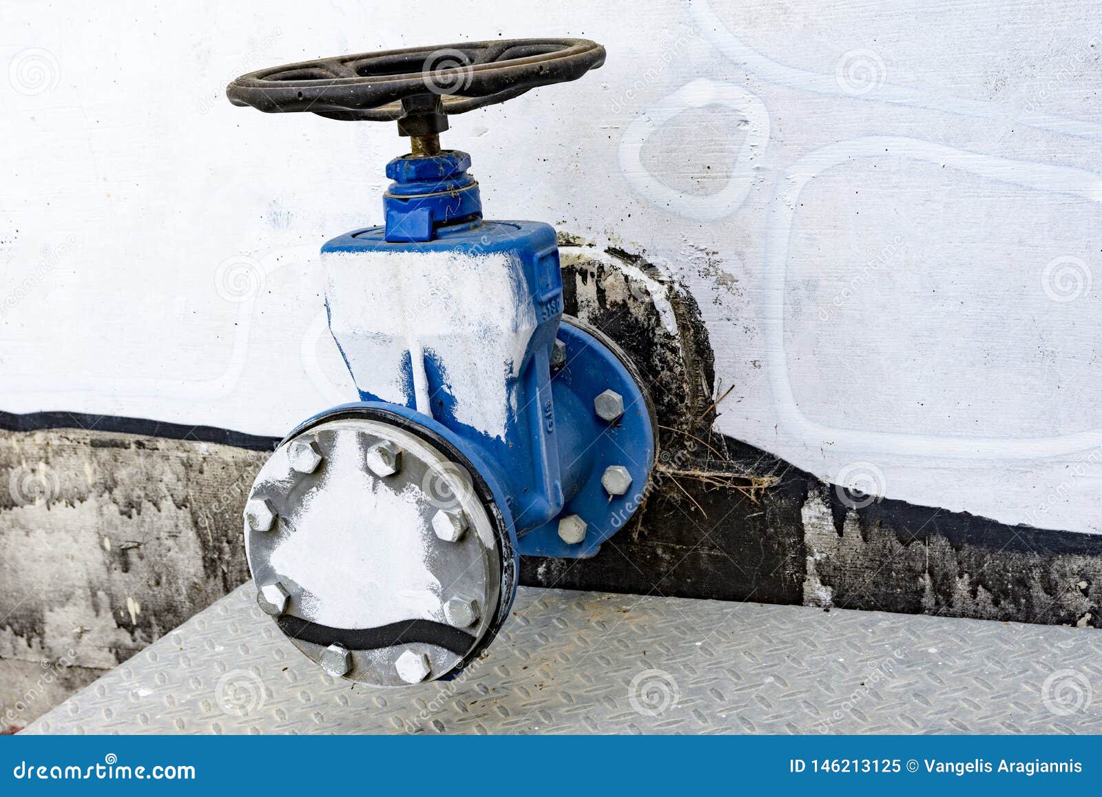Water pump in the wall stock image. Image of plumbing 146213125