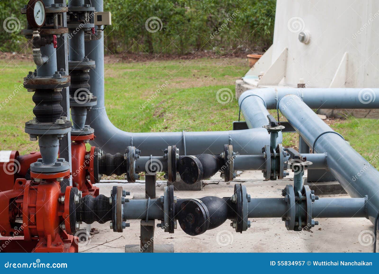 Water pumping and pipes stock image. Image of building 55834957