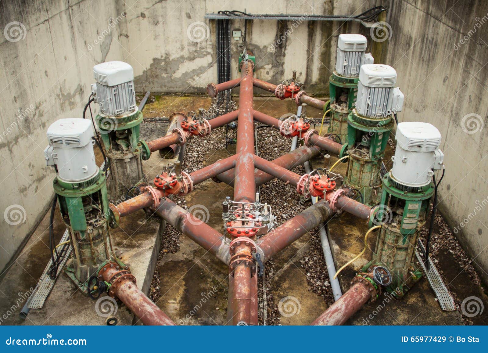 Water pumps and pipes stock image. Image of power, water 65977429