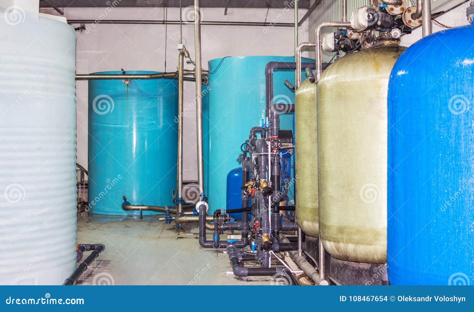 Water Purification Filter Equipment in Plant Stock Photo