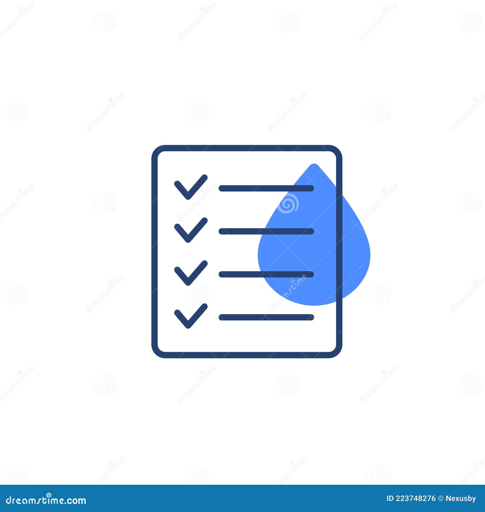 Water Quality Control Icon on White, Vector Stock Vector Illustration