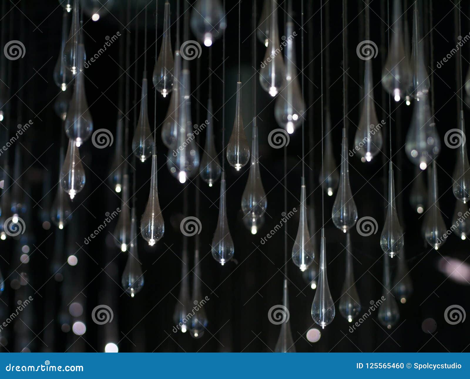 Water Rain Drop Glass Pendant Lights Hanging From The