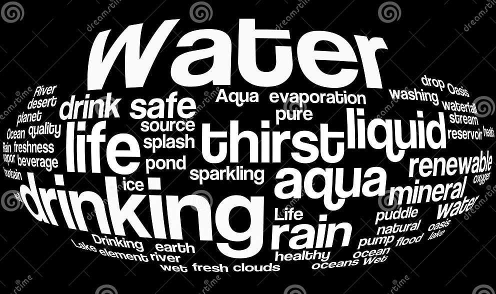 Water Related Words Word Cloud Stock Illustration Illustration of