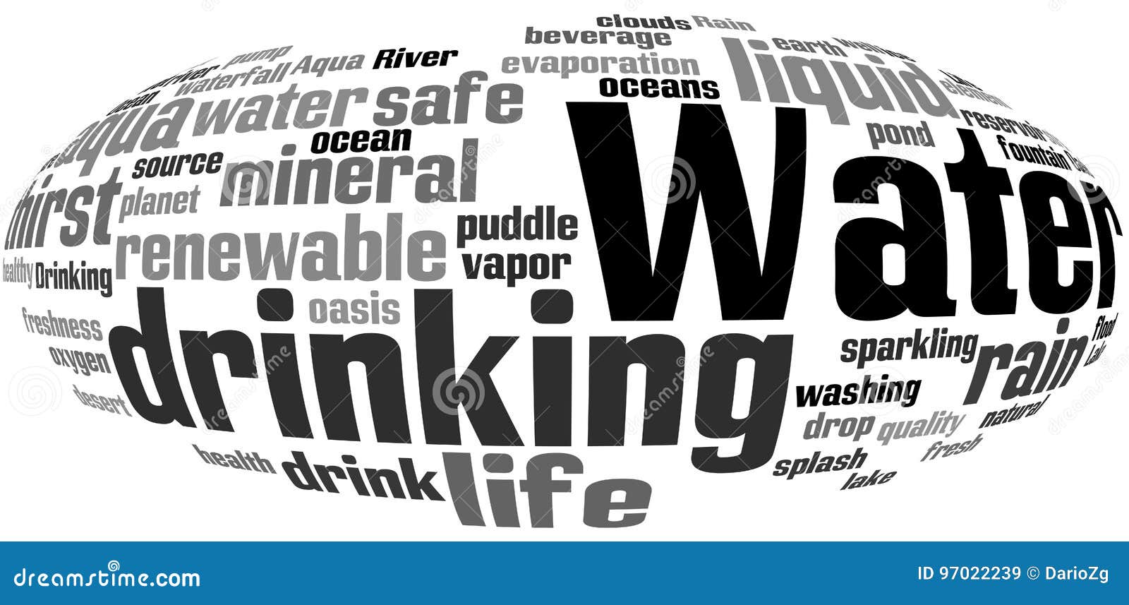 Water Related Words Word Cloud Stock Illustration Illustration of