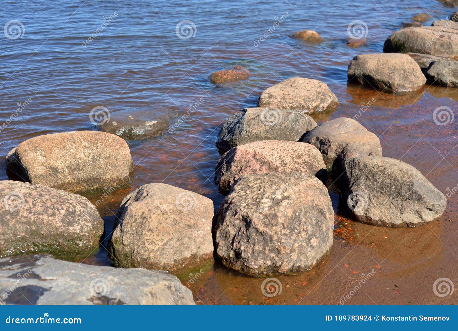 Water and rocks. stock photo. Image of granite, mineral 109783924