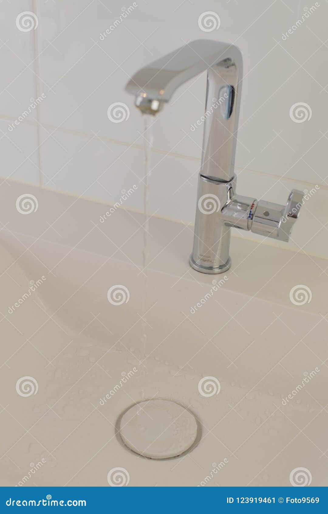 Water Running from a Faucet in the Sink Stock Image Image of woman