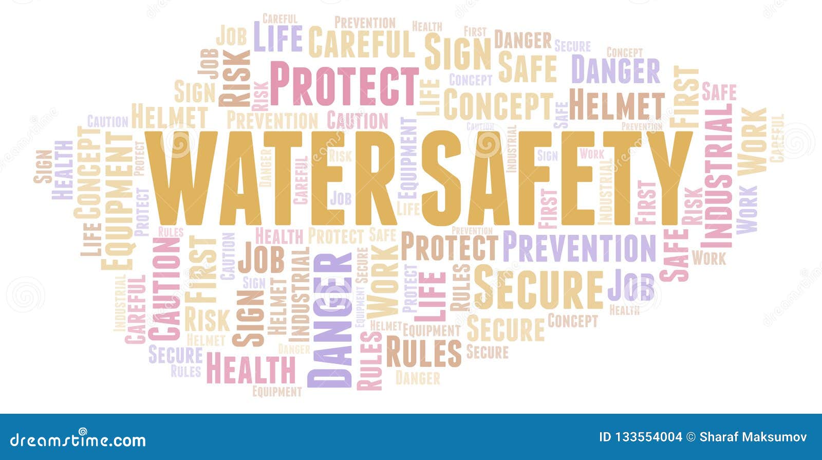 Water Safety word cloud stock illustration. Illustration of security