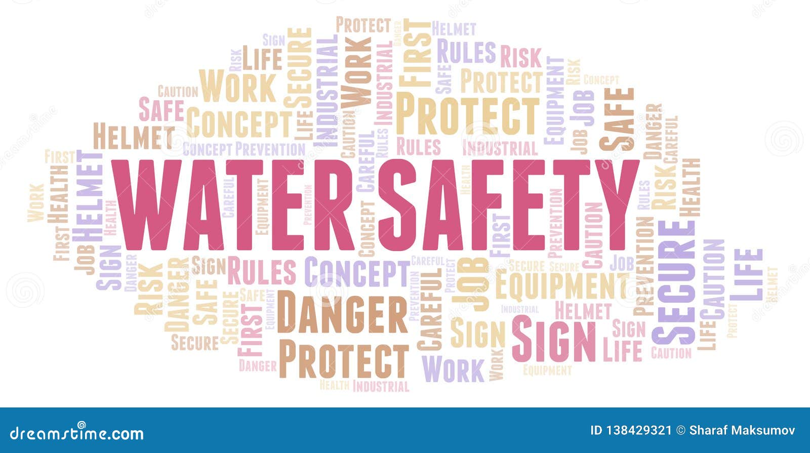 Water Safety word cloud stock illustration. Illustration of tagcloud