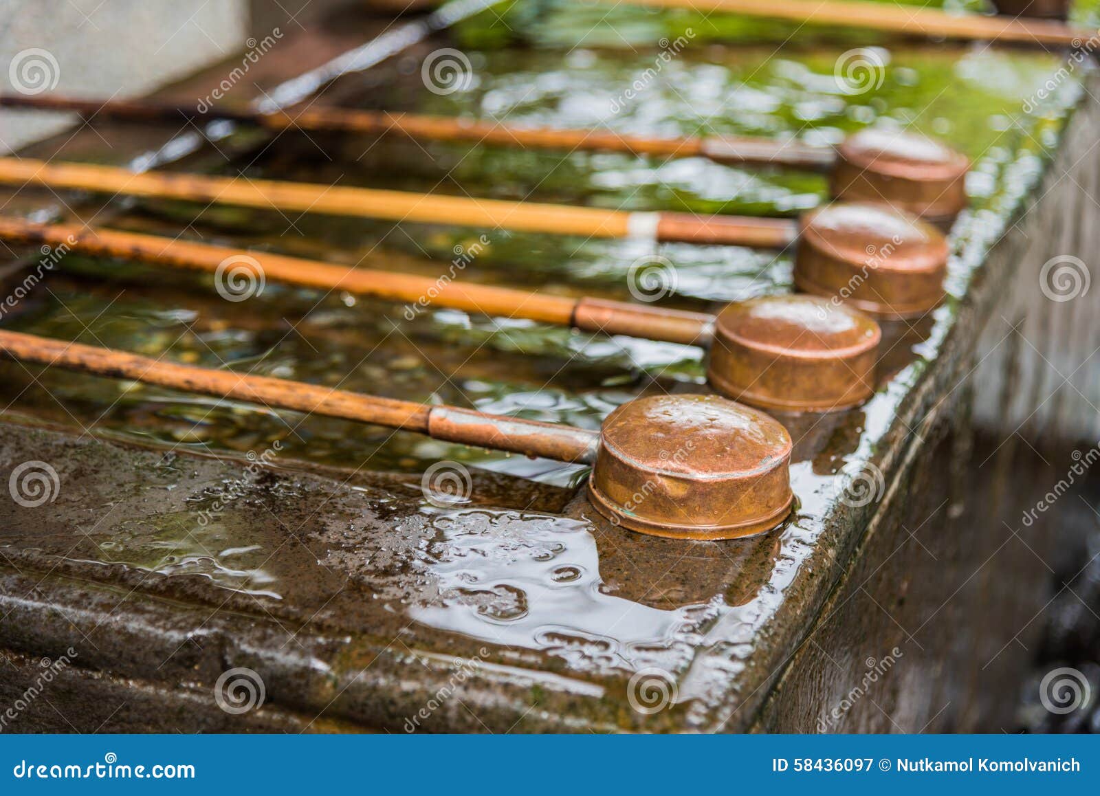 Water Scoop in Japanese Temple Stock Image Image of ancient, asia
