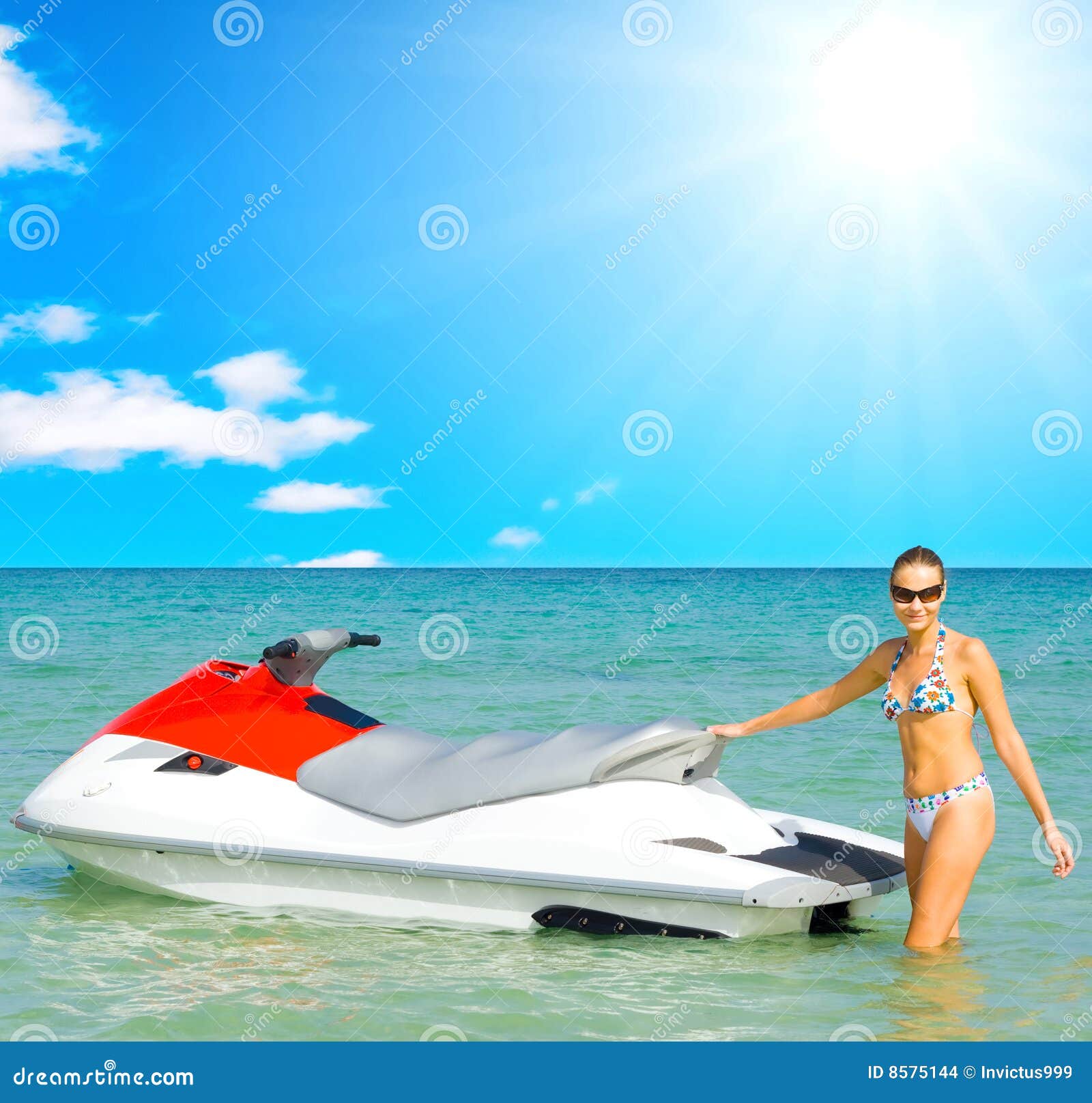Water scooter stock photo. Image of girl, mother, body 8575144