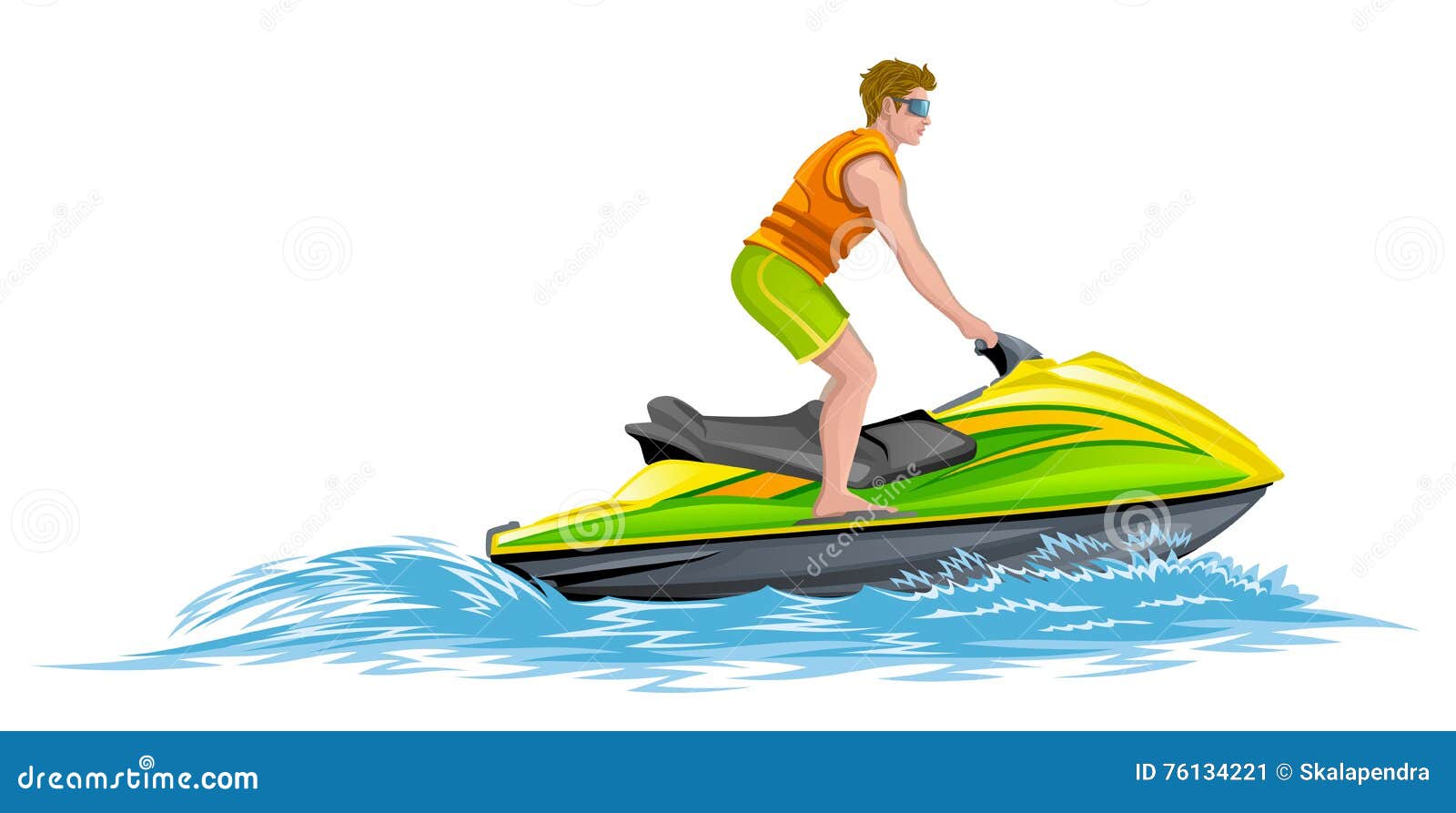 Water scooter stock vector. Illustration of fast, isolated 76134221