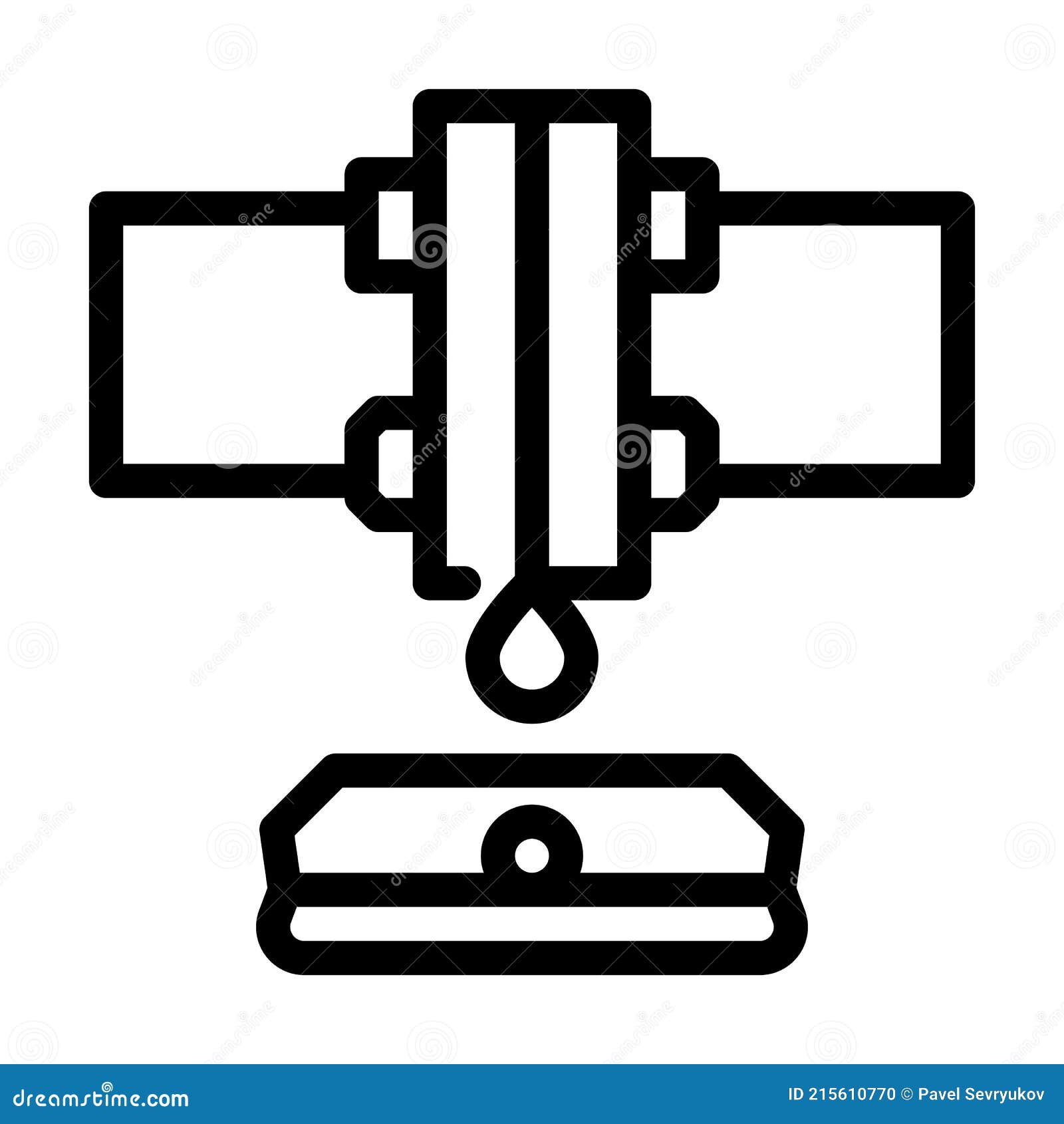 water sensor line icon   black