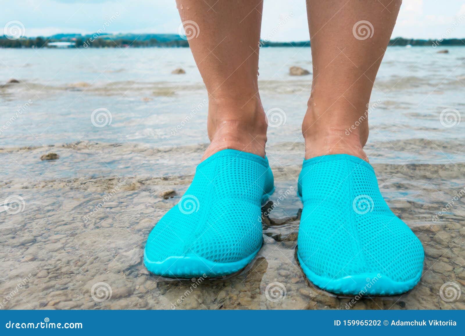 Water Shoes / Blue Swimming Shoes On 