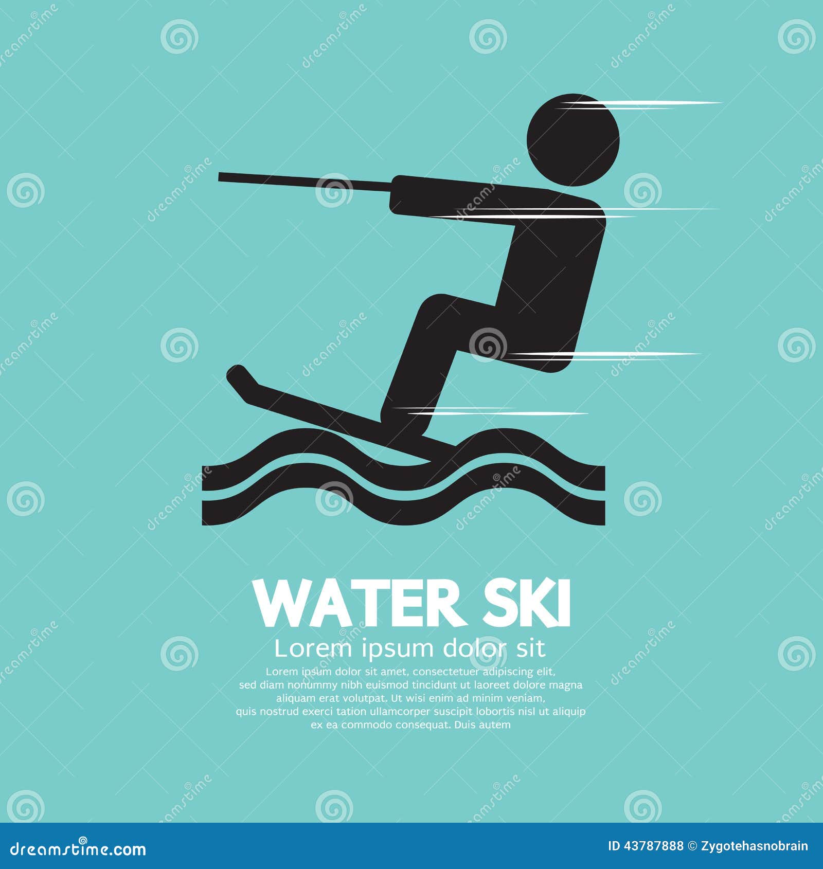 Water Ski Sport Sign stock vector. Illustration of speed 43787888