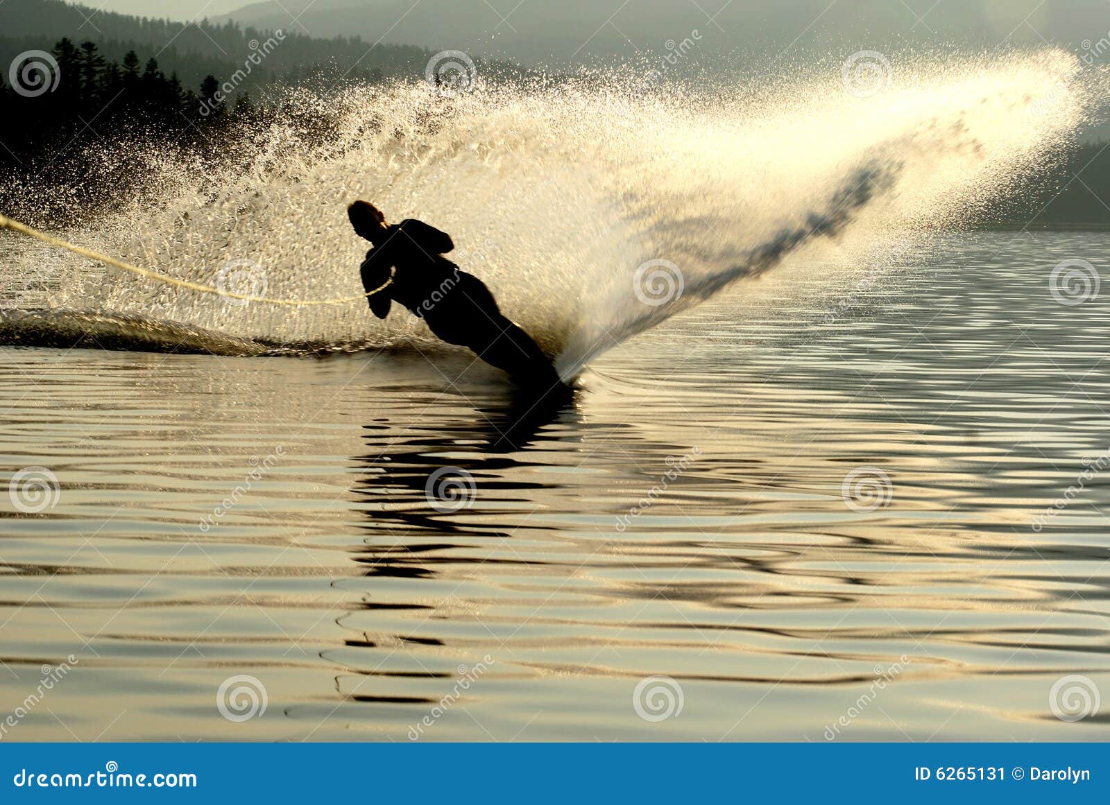 Water skier silhouette stock image. Image of holiday, extreme 6265131