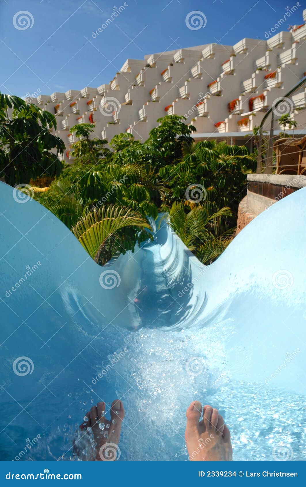 Water slide and feet stock photo. Image of pool, paradise 2339234