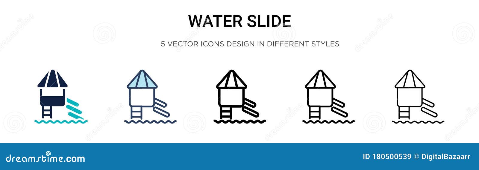 Water Slide Icon in Filled, Thin Line, Outline and Stroke Style. Vector ...