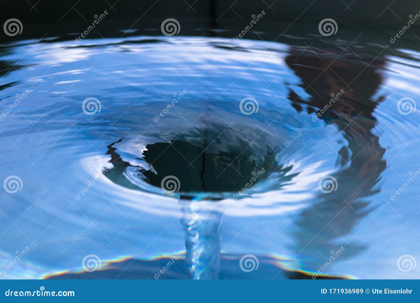 Water Spiralling Down a Drain Stock Image Image of full, cyclone