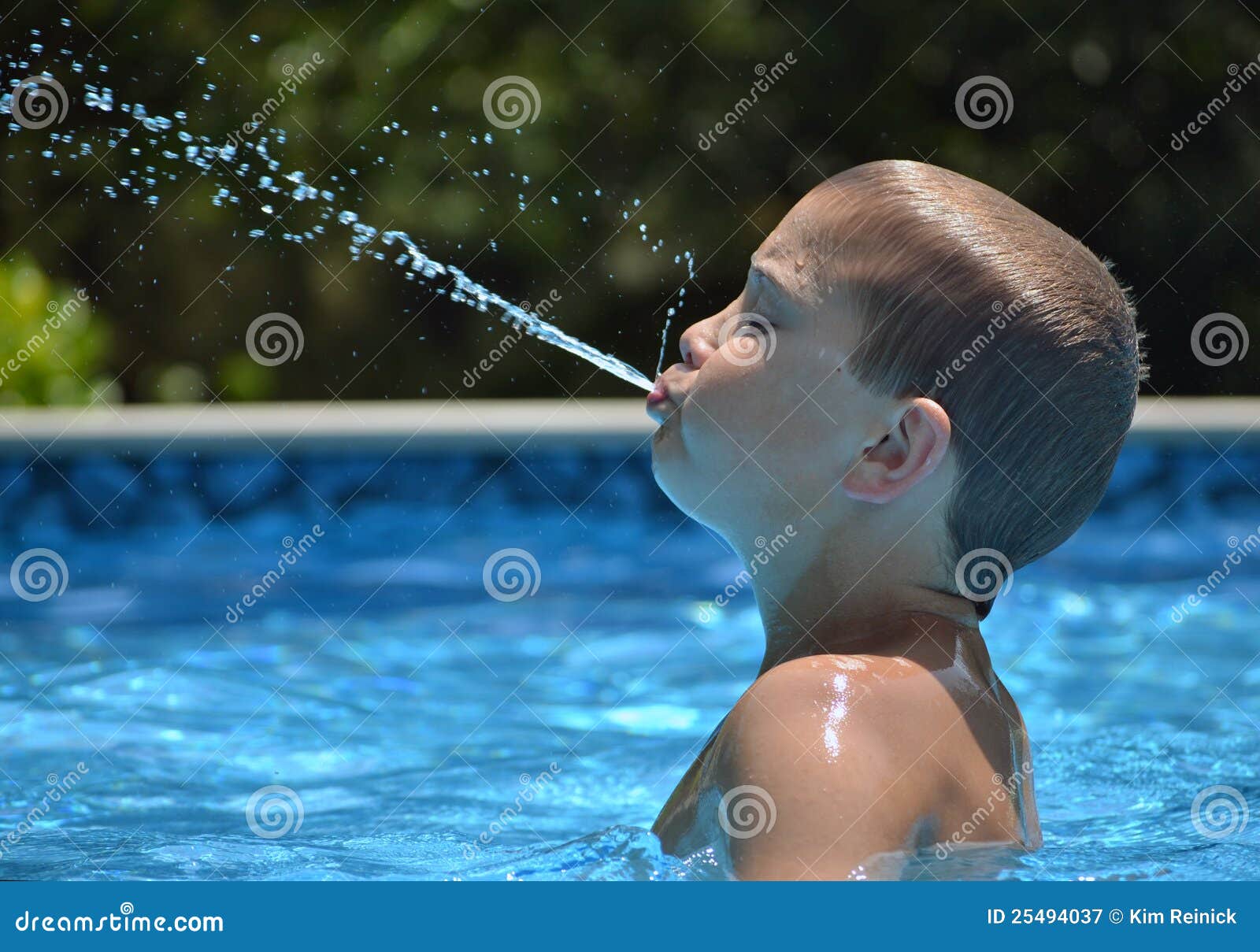 spitting out water