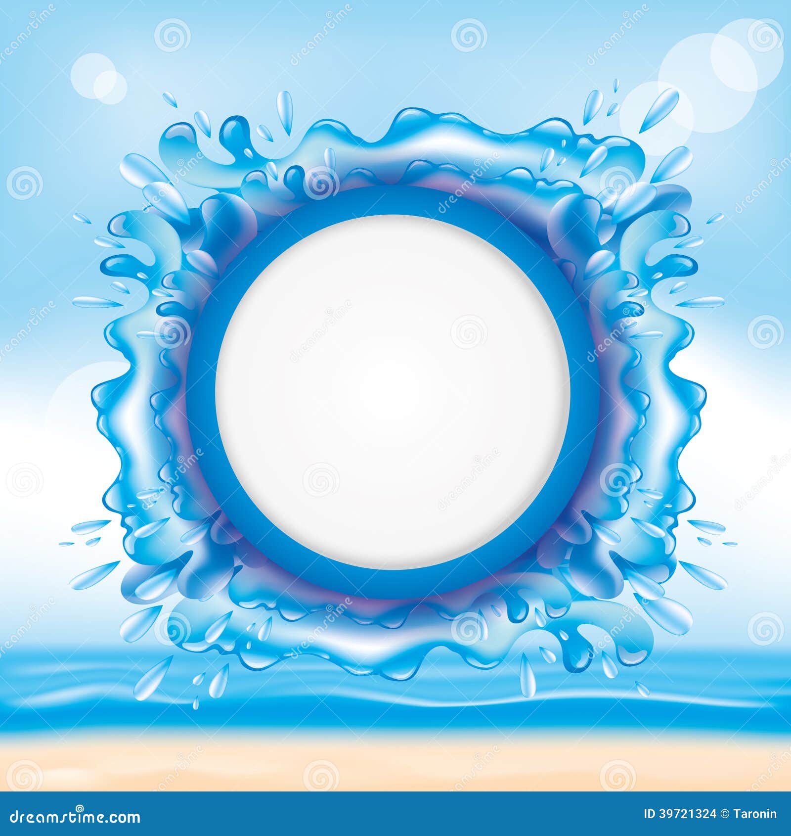 Water Splash On Beach Background. Stock Vector - Image: 39721324