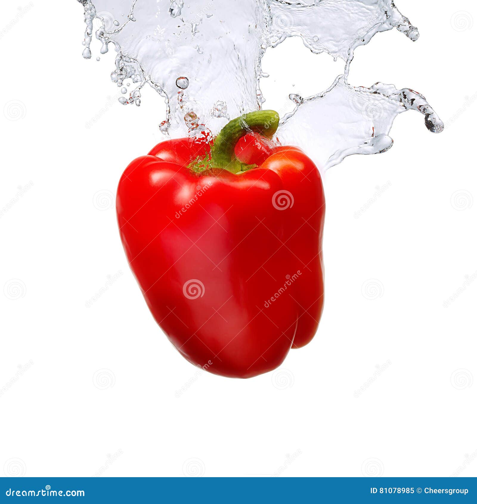 Water Splash with Bell Pepper Isolated Stock Image Image of bright
