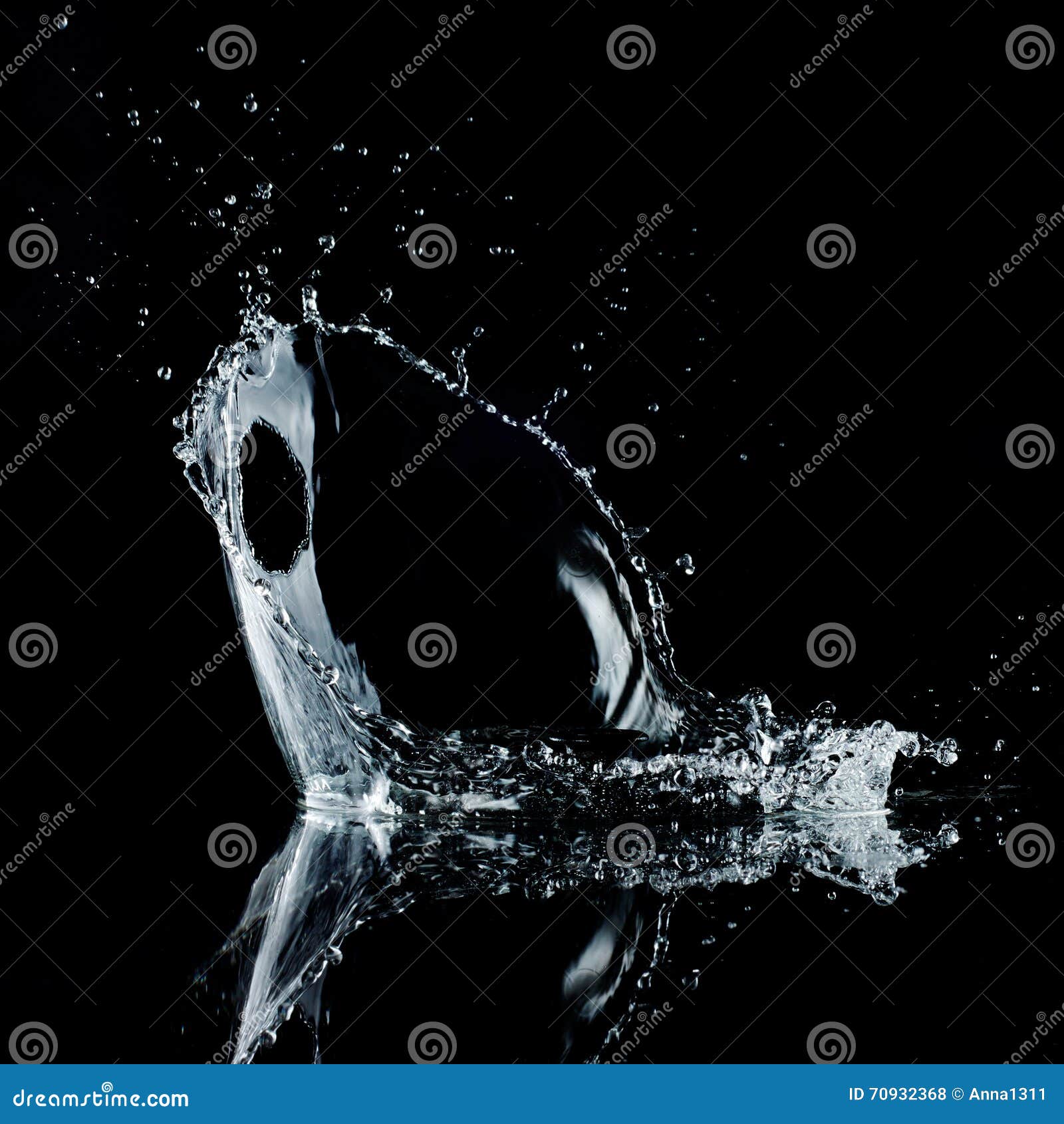 Water Splash on Black Background. Stock Photo Image of splashing