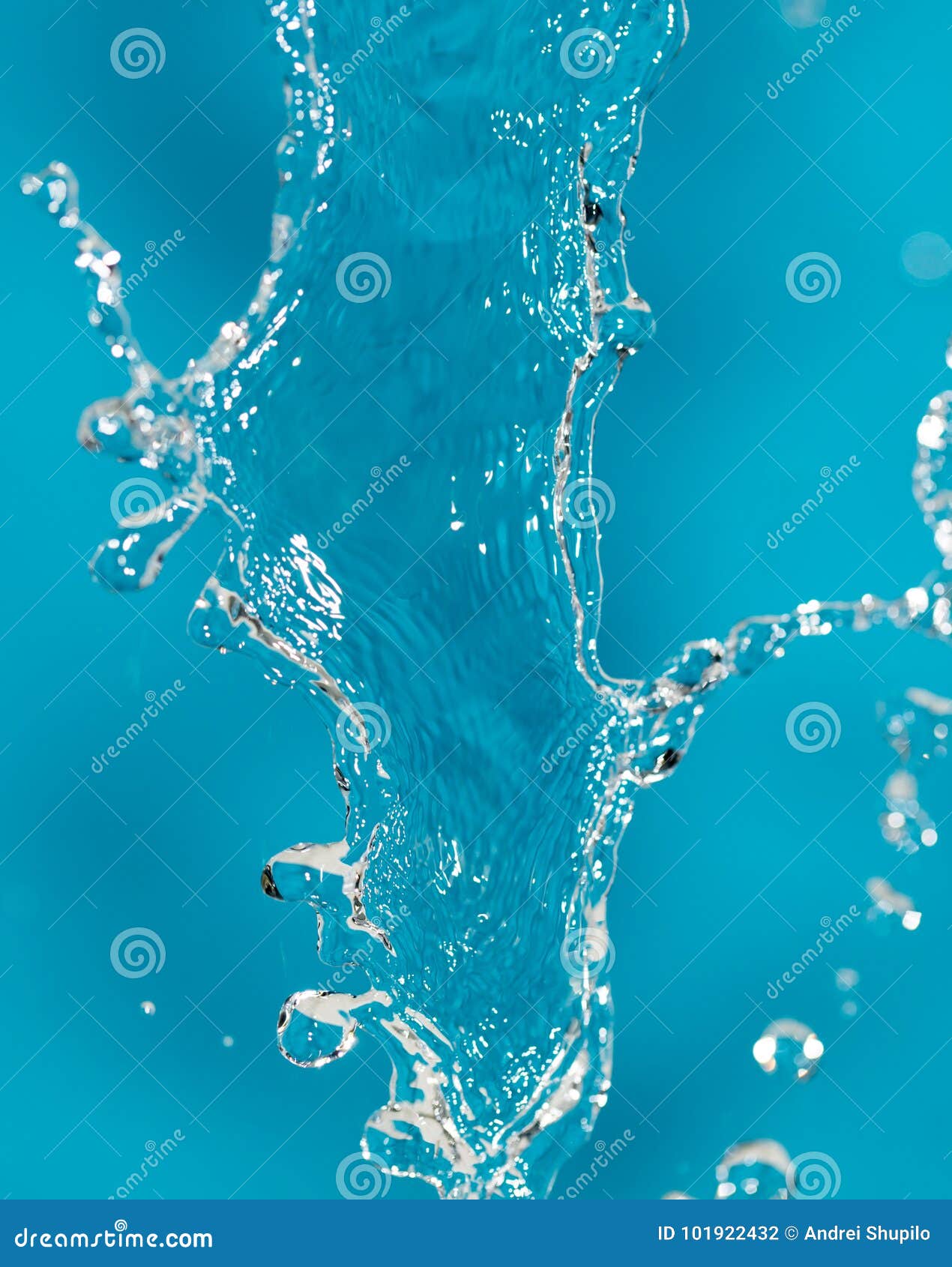 Water Splash on Blue Background Stock Photo Image of closeup, falling