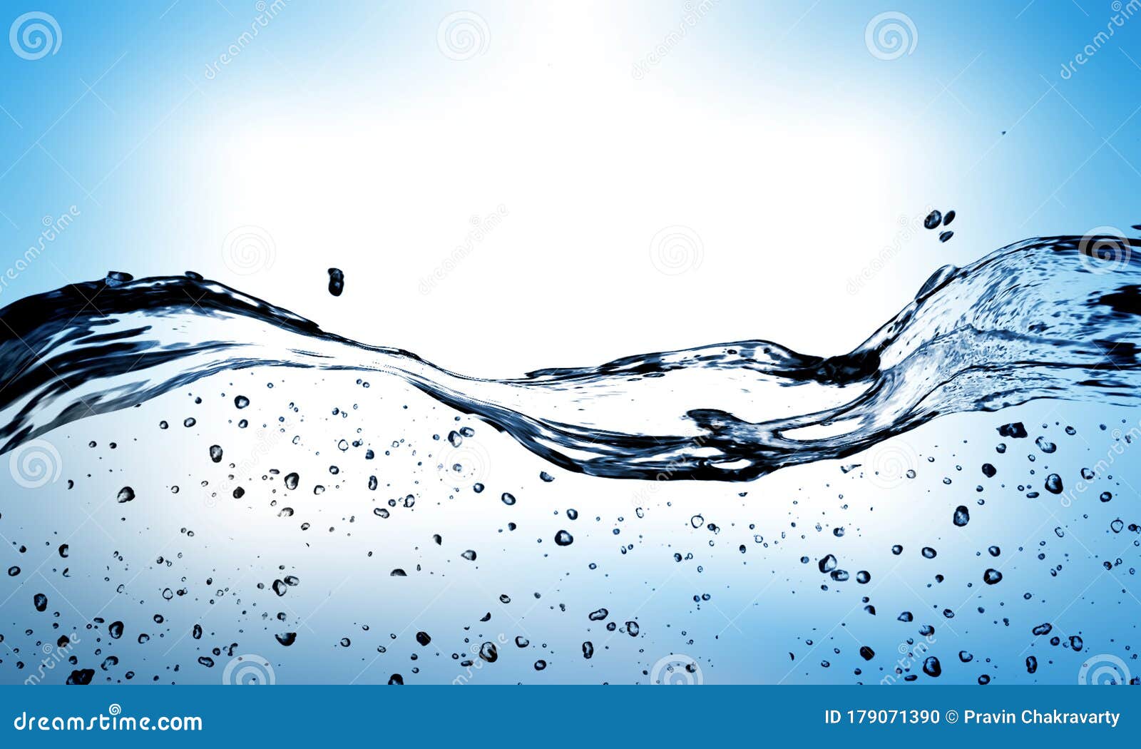 Water Splash or Bubbles on Blue Water. Water Textured Background ...