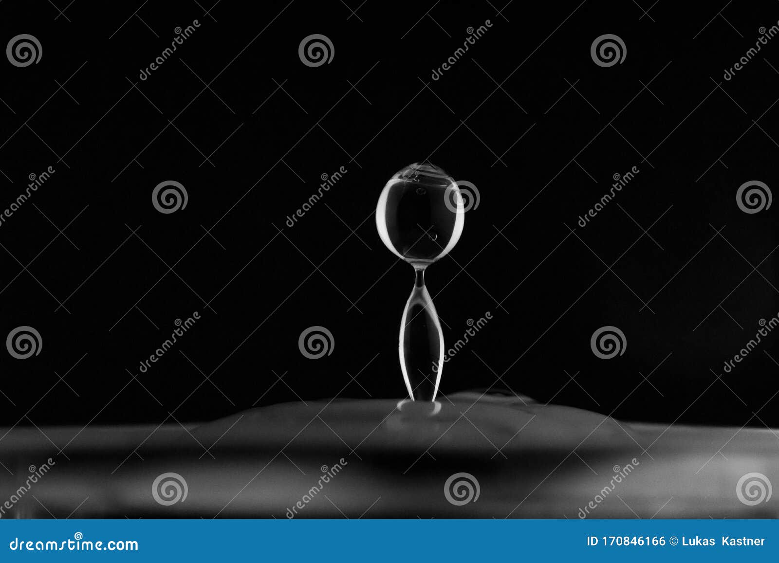 Water Splash Isolated, Water Drop Hit the Surface, Water Droplet Falling and Hitting Water