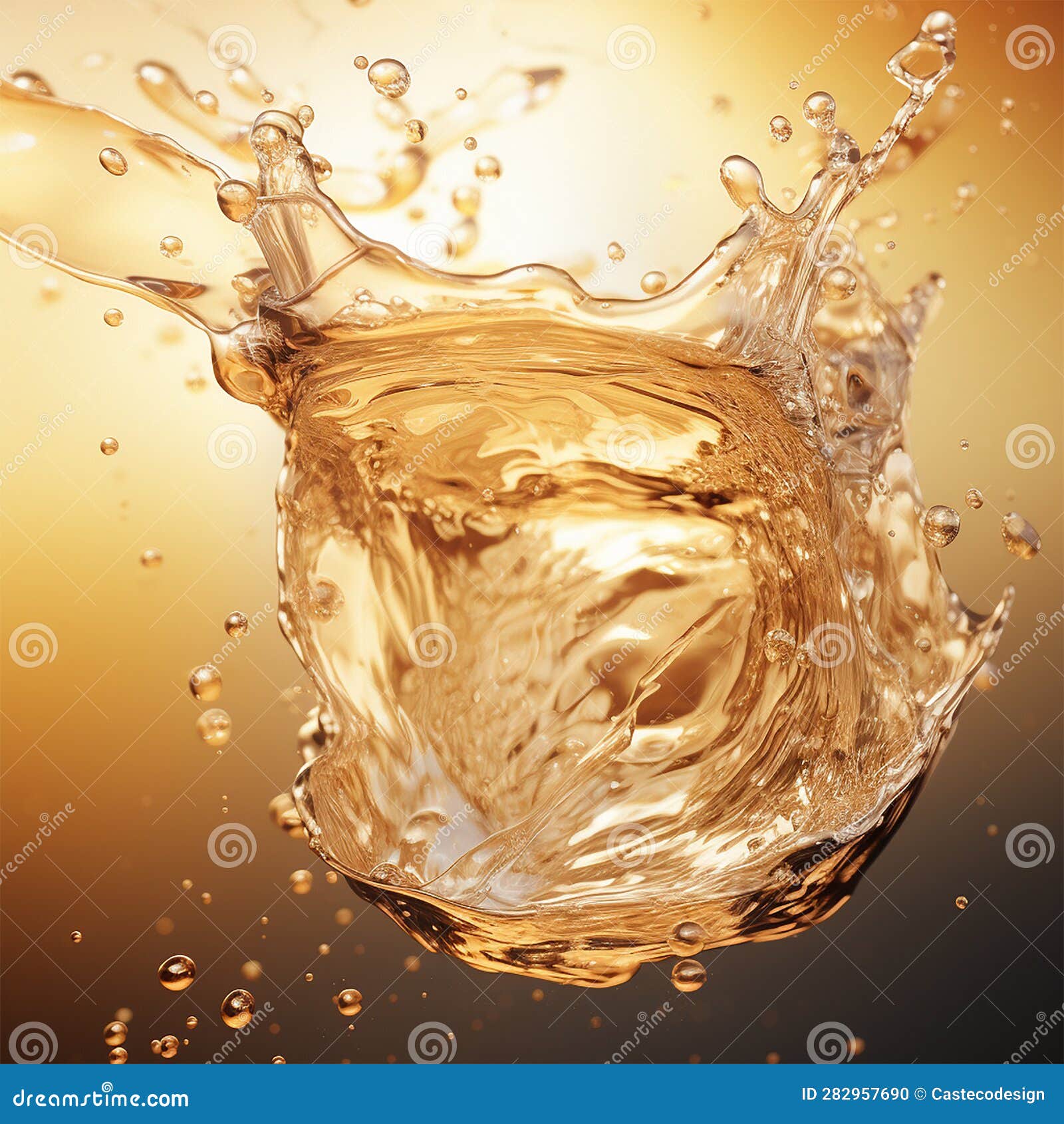 Water Splash Soft Light, Pouring in a Circle, Dynamic Liquids Generated