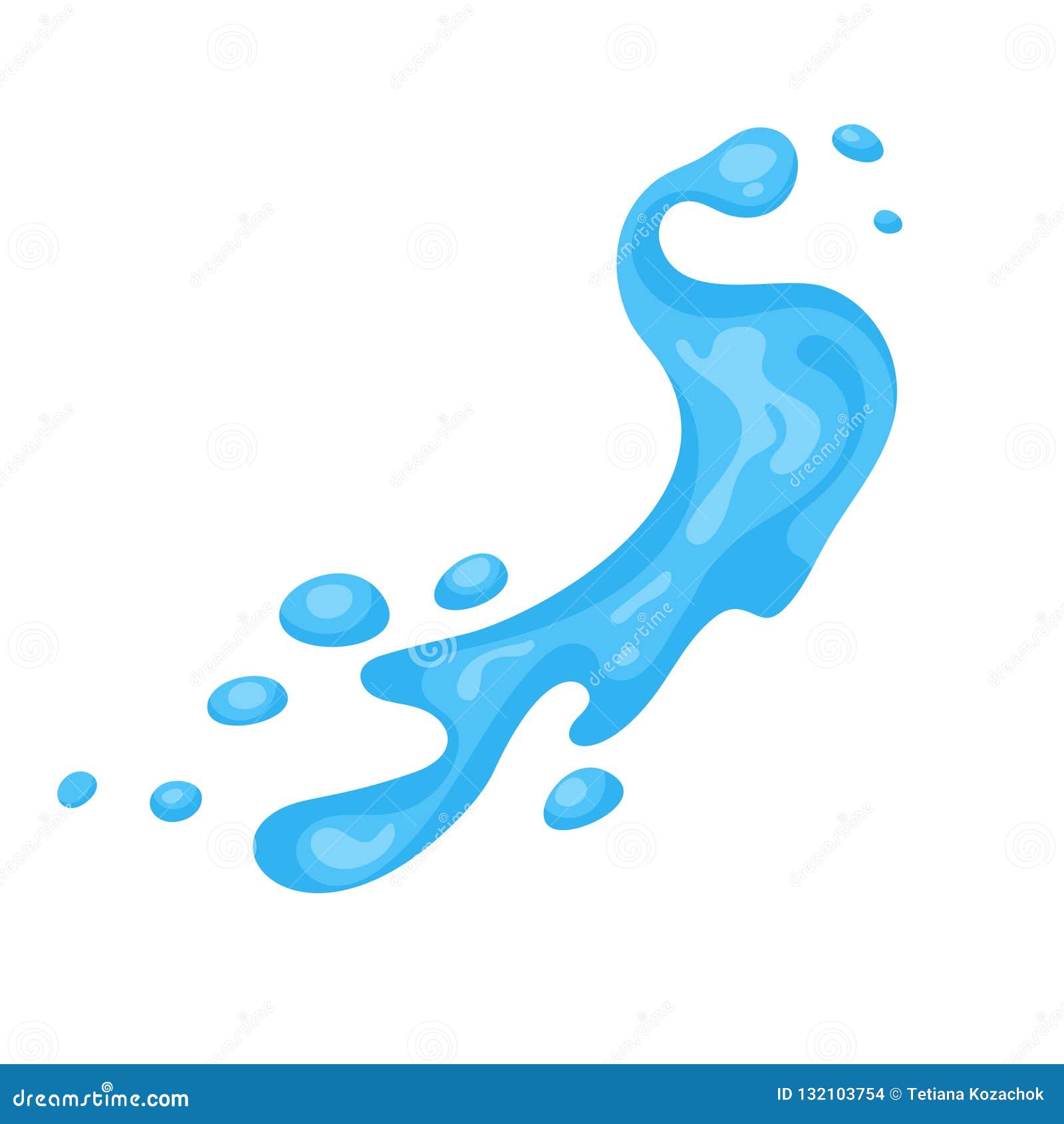 Water Splash. Vector Cartoon Illustration Stock Vector - Illustration of  drip, clear: 132103754