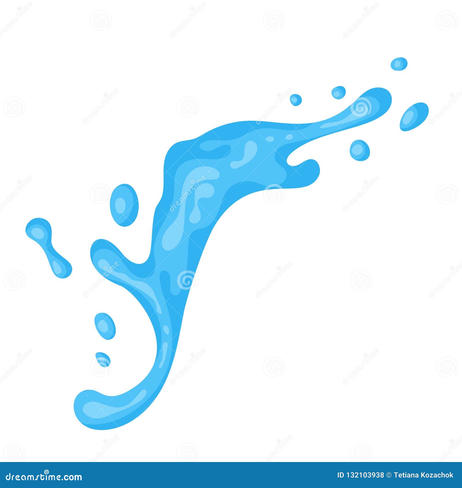 Water Splash. Vector Cartoon Illustration Stock Vector - Illustration