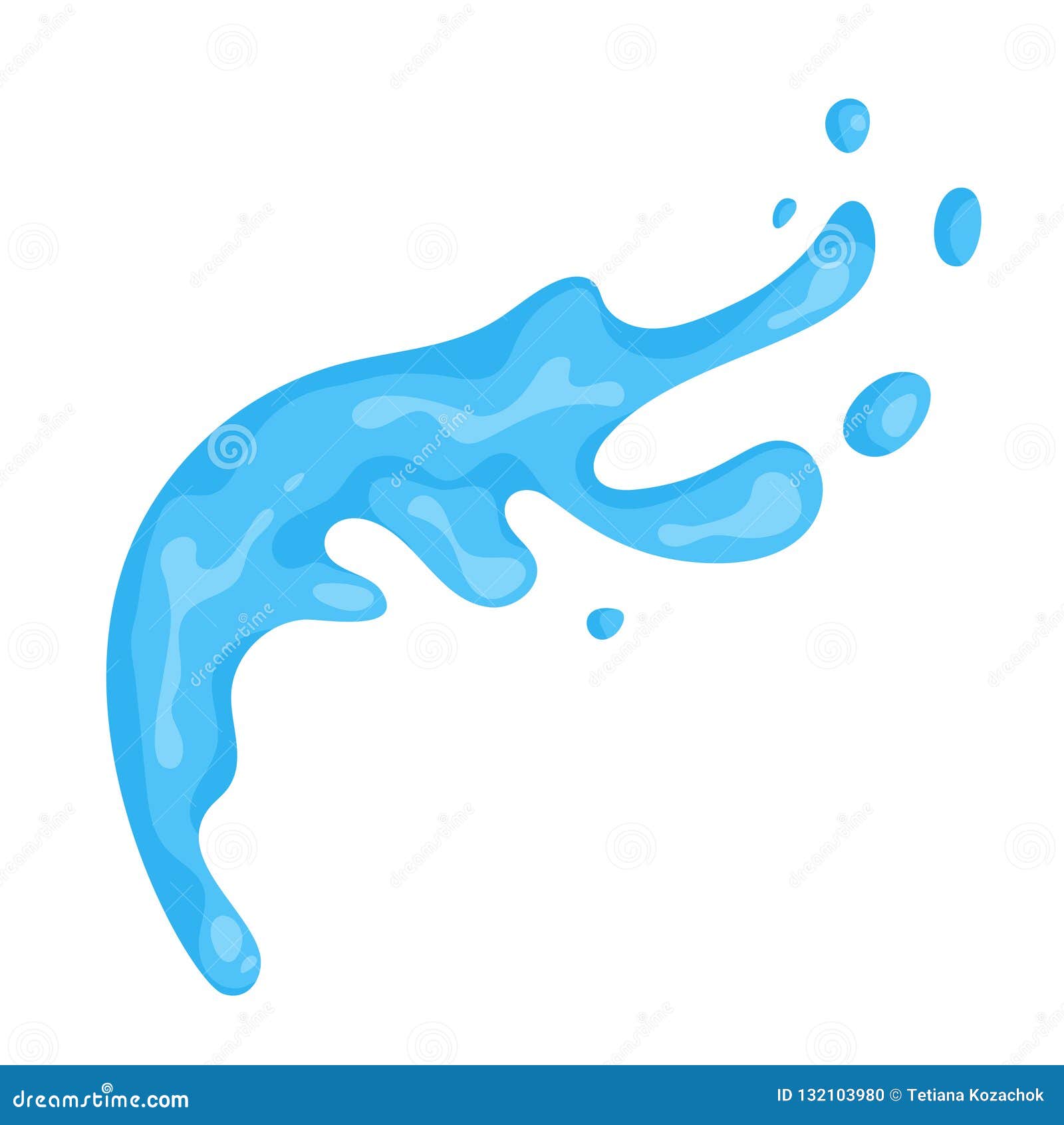 Water Splash. Vector Cartoon Illustration Stock Vector - Illustration of  bright, beverage: 132103980