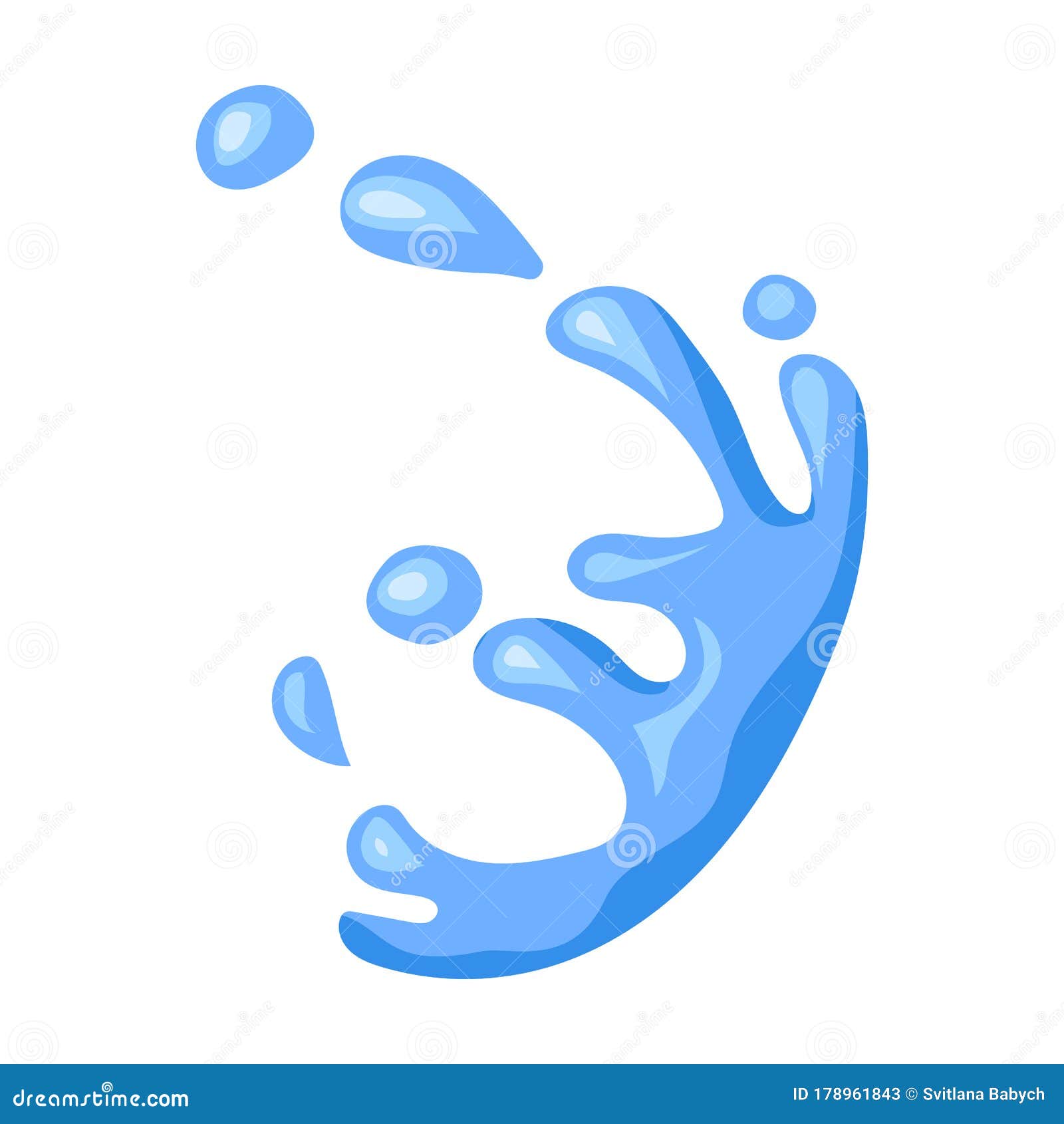 Water Splash Vector  Vector Icon Isolated on White Background Water  Splash. Stock Vector - Illustration of drop, flowing: 178961843