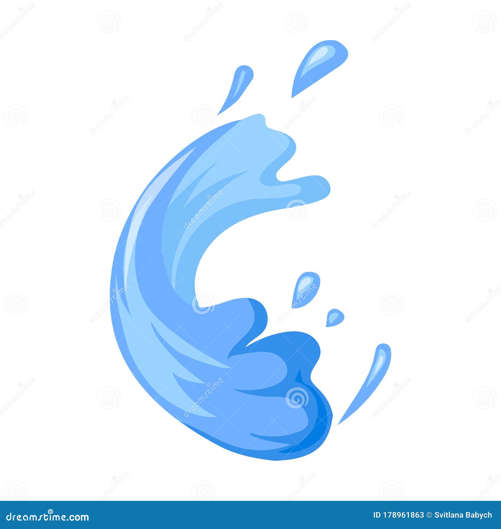 Water Splash Vector  Vector Icon Isolated on White Background  Water Splash. Stock Vector - Illustration of falling, liquid: 178961863
