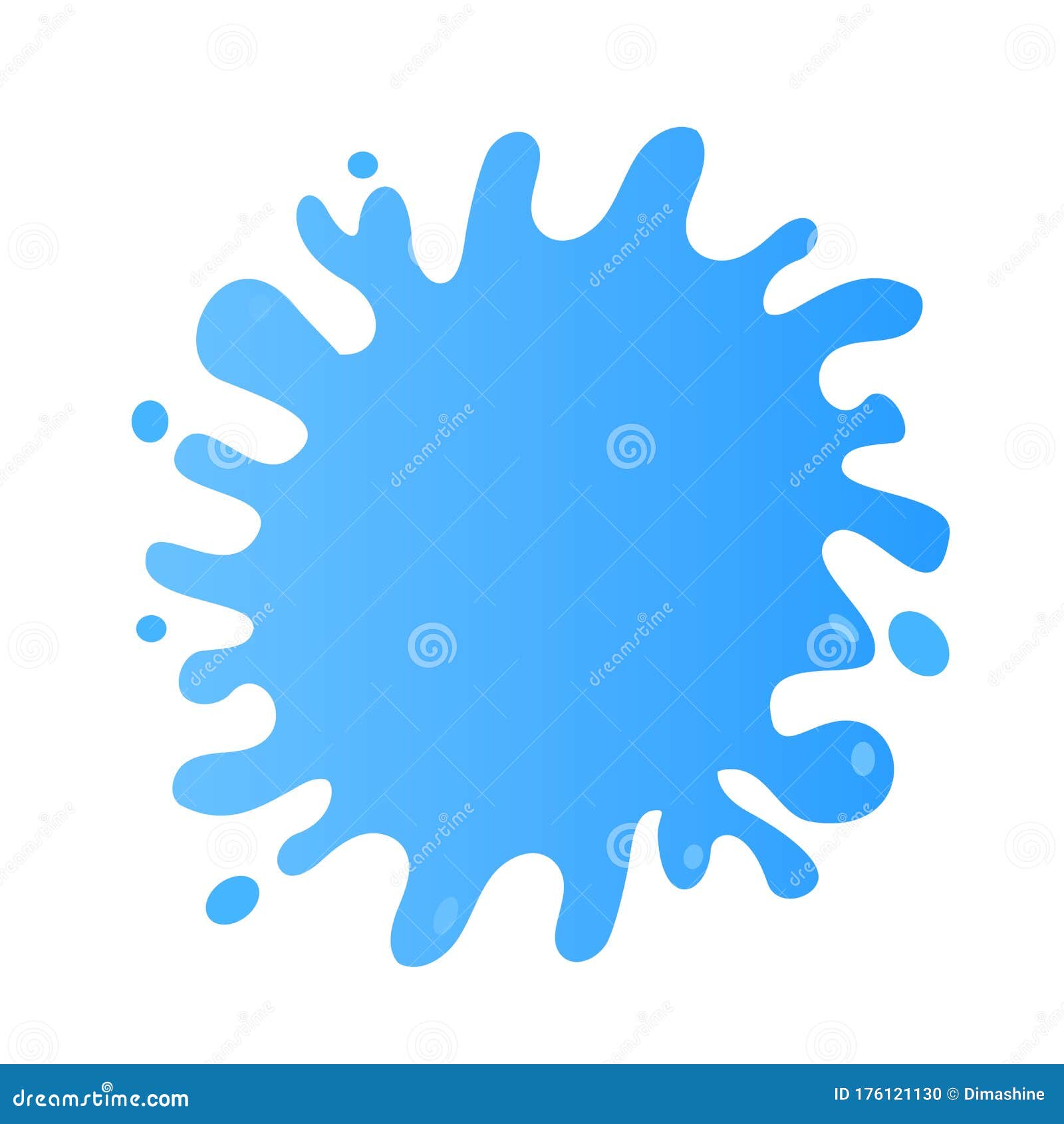 Water Splashes, Dripping Paint Shape. Current Liquid Stains, Inks. Paint Flows.Vector