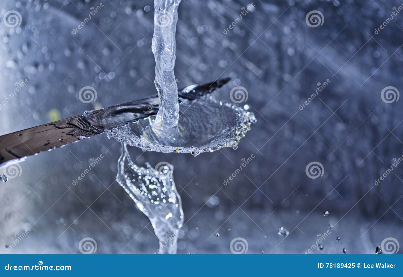 Water Splashing while Washing Knife Stock Image Image of drip, drop