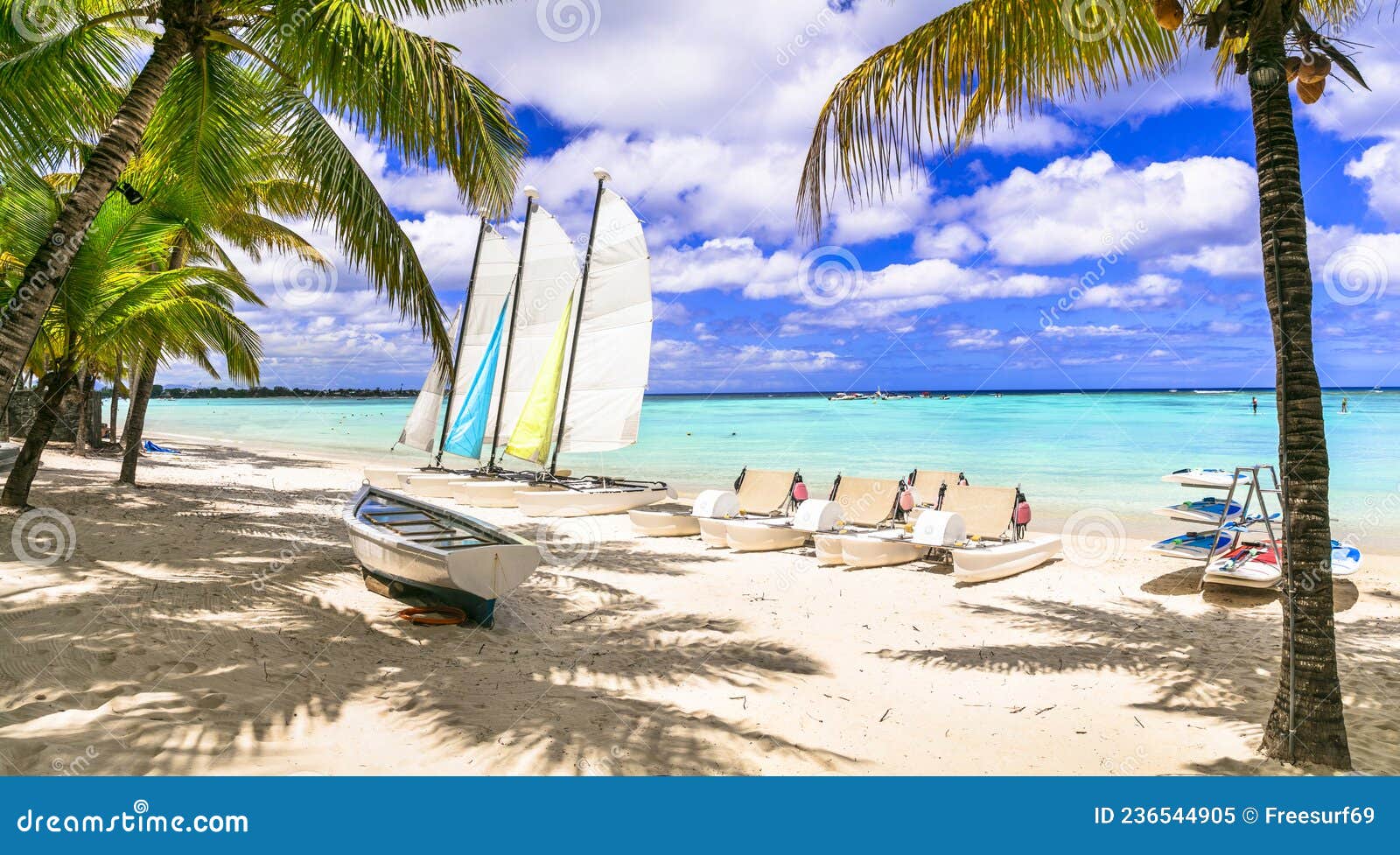 paradise tropical beach scenery. mauritius island