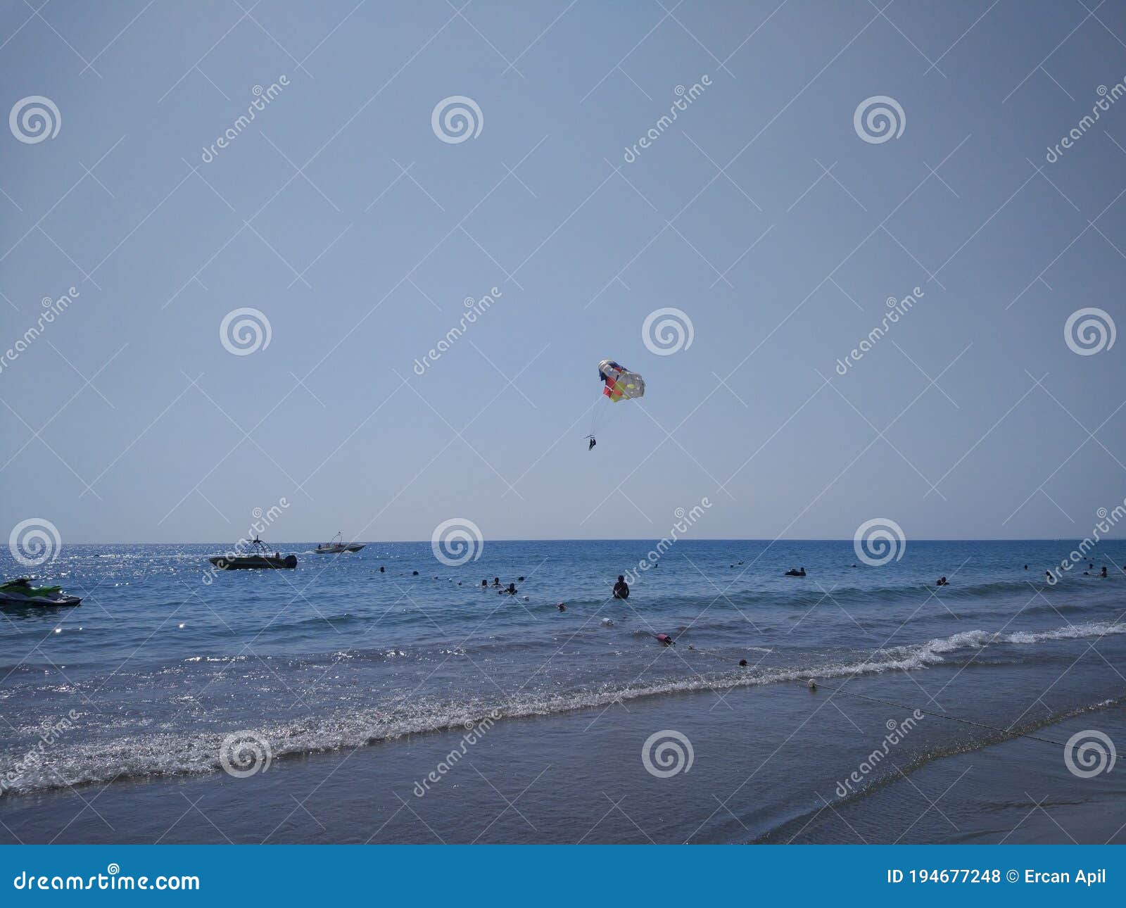Water Sports on the Beach in the Mediterranean Stock Photo Image of