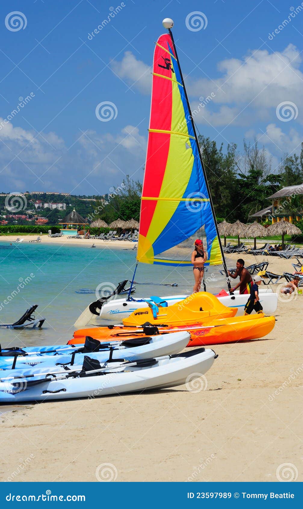 Water Sports on a Carribean Beach Editorial Stock Image Image of