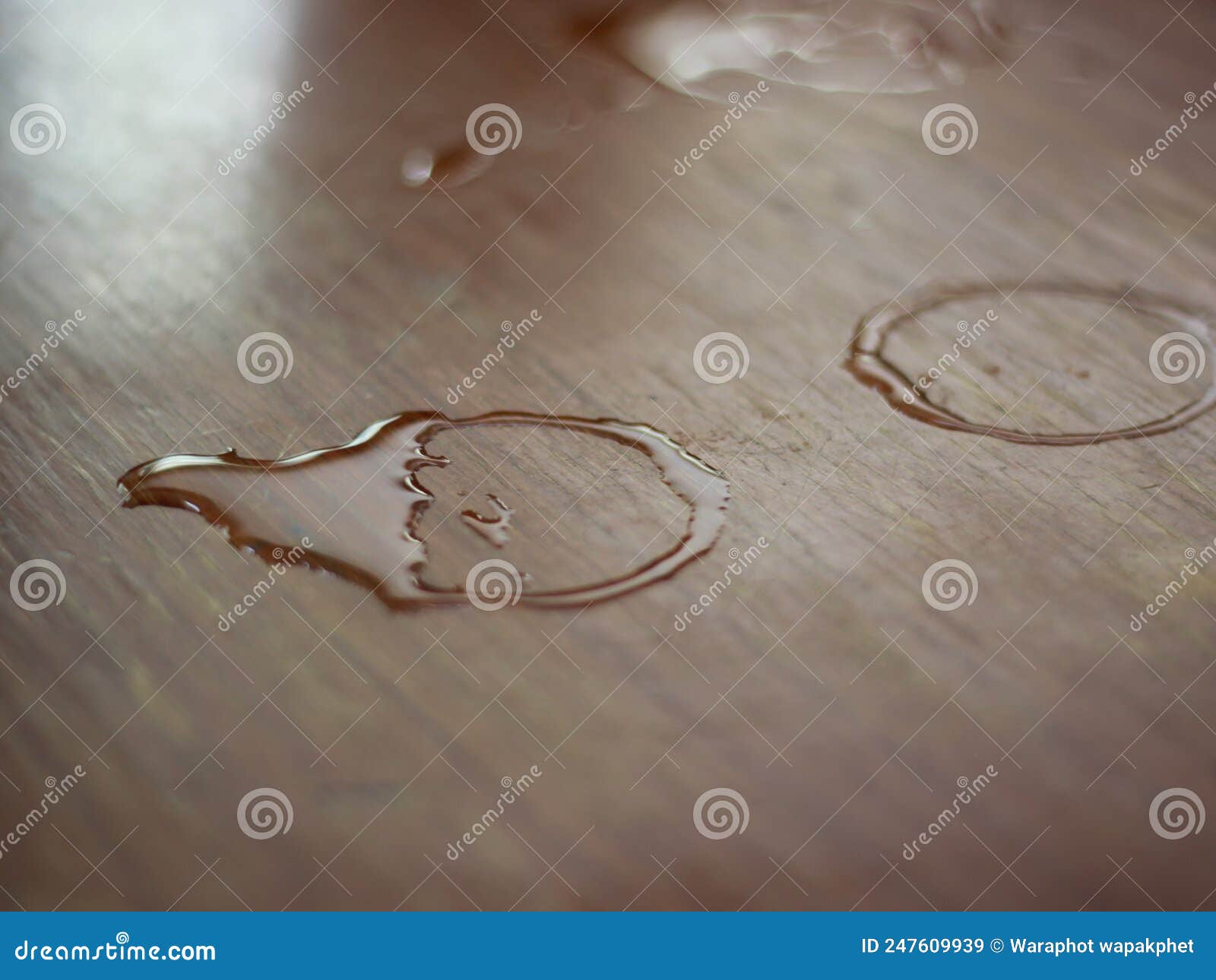 water stains on the wooden table
