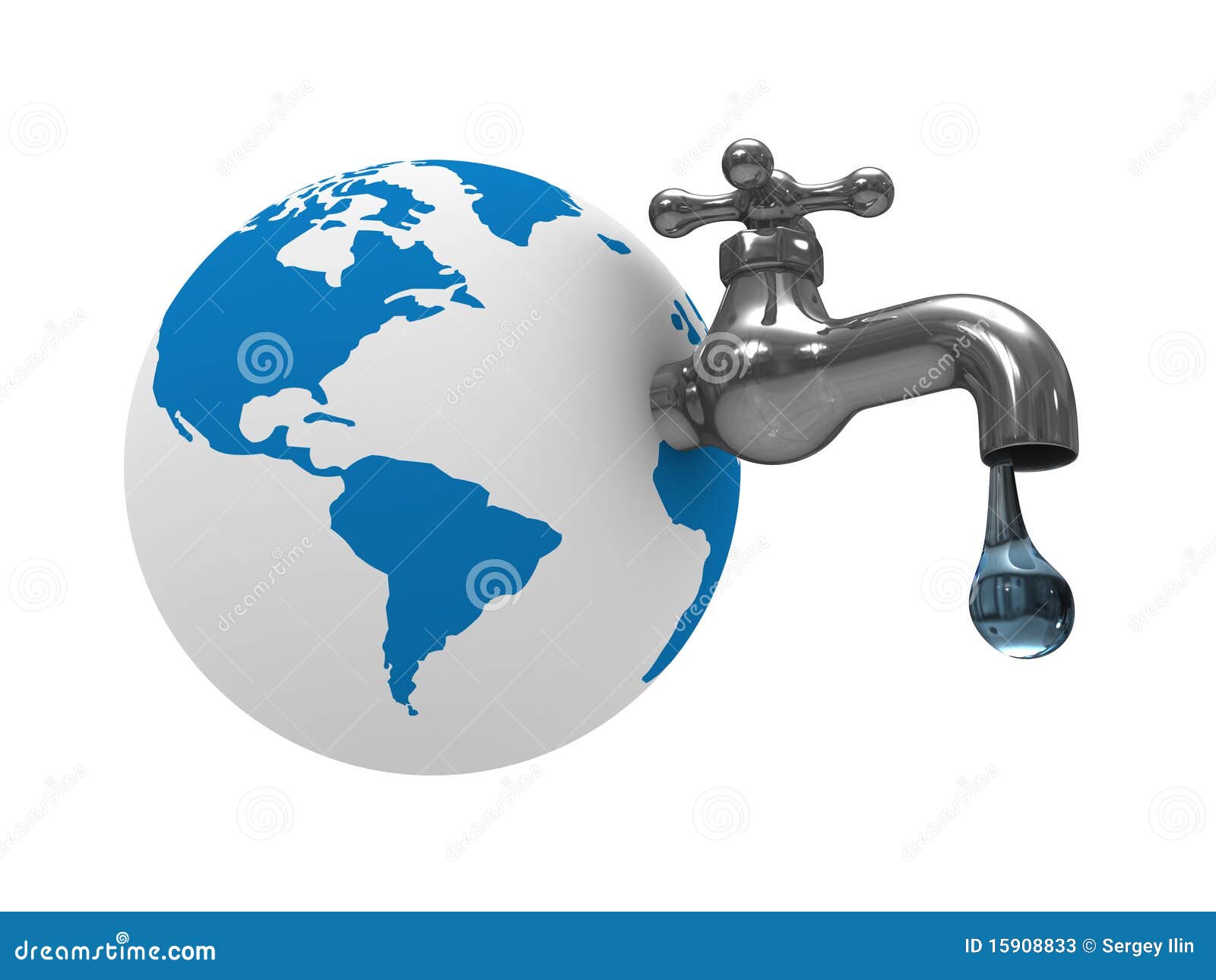 Water stocks on earth stock illustration. Illustration of chrome 15908833