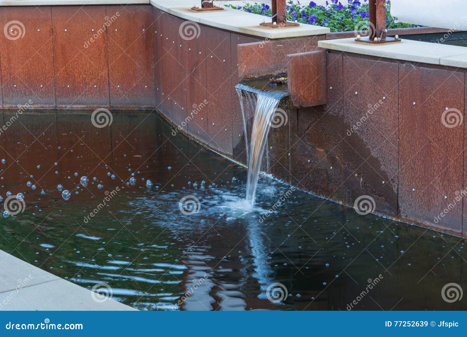 Water Supply for a Garden Pond. Stock Image Image of shrub, home 77252639
