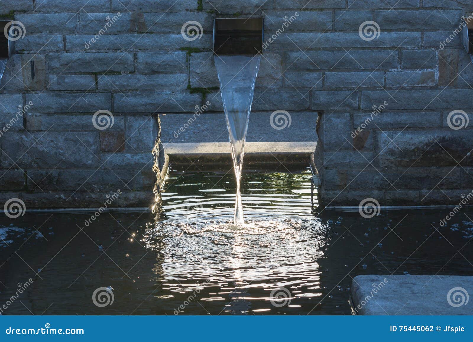 Water Supply for a Garden Pond. Stock Photo Image of pond, flowing 75445062