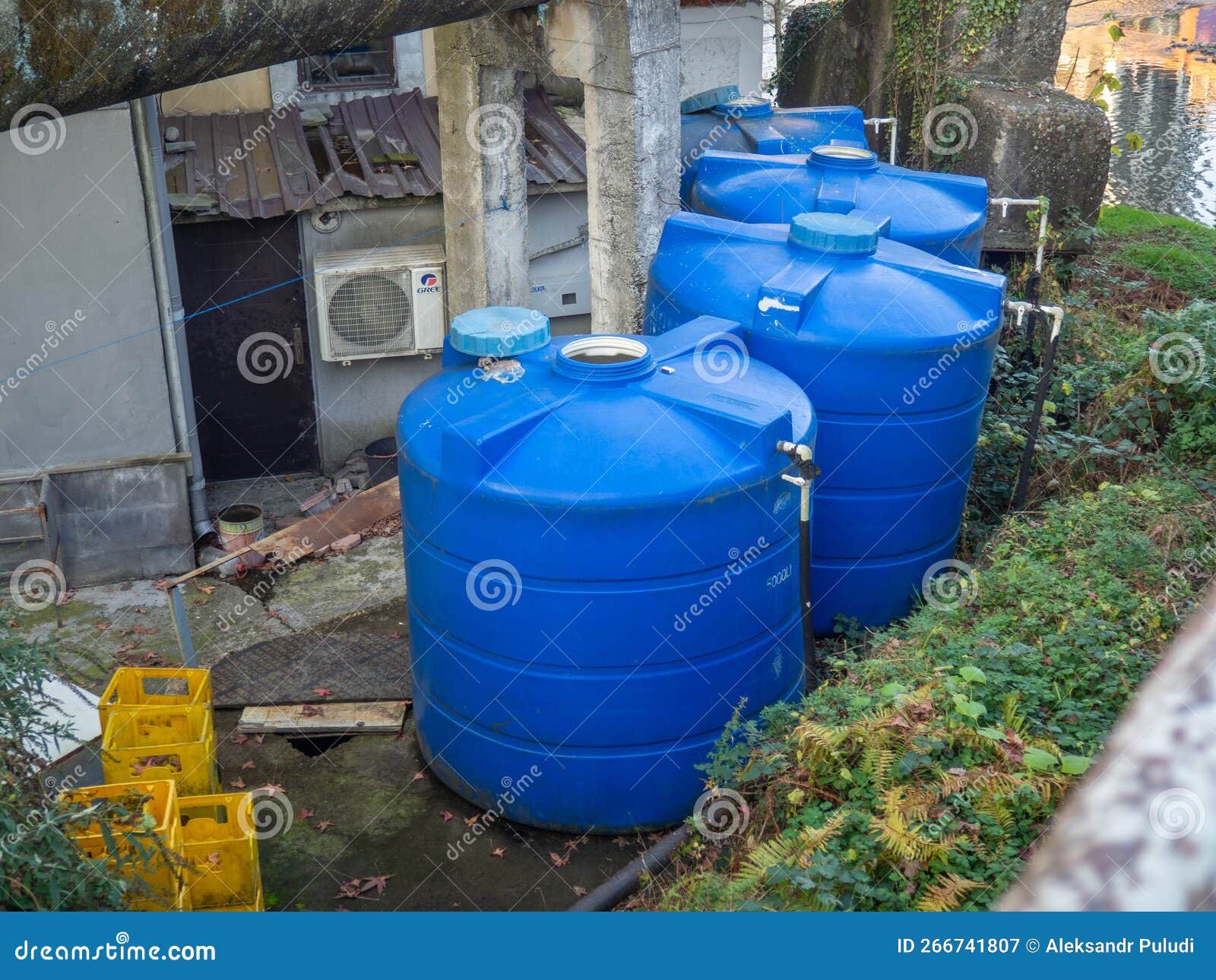 Water Tanks in the Backyard. Water Tanks Next To the Hotel Stock Image