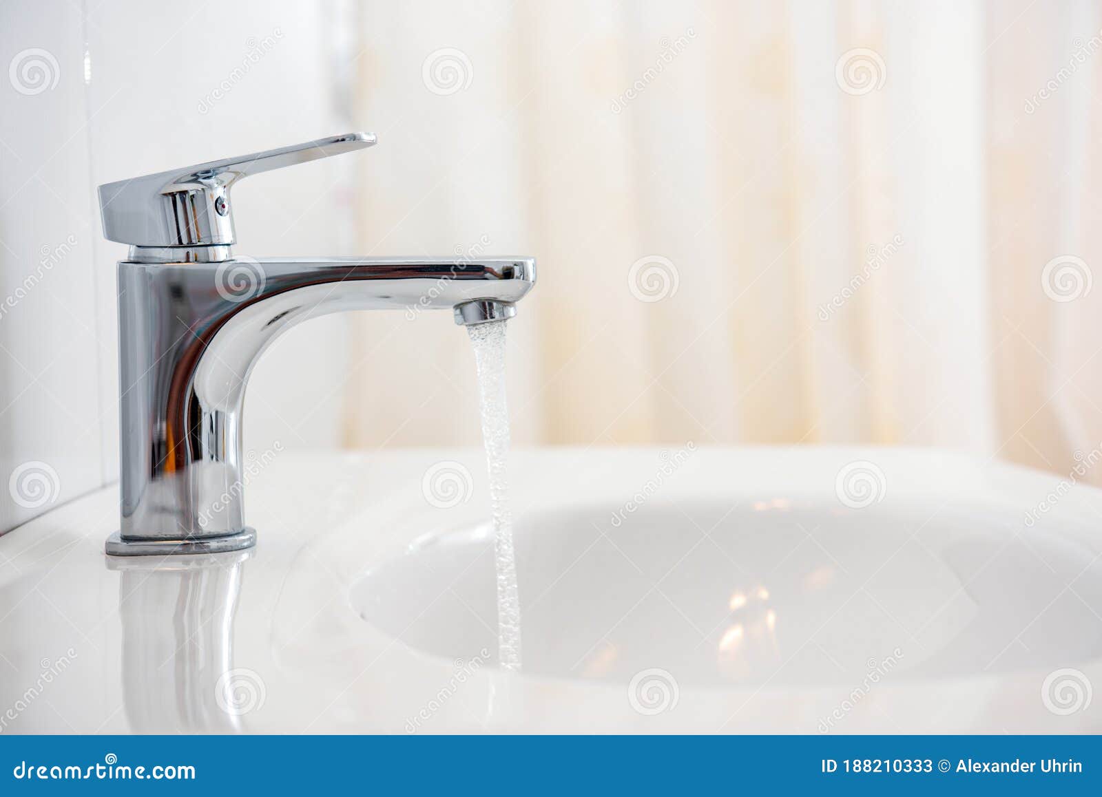 Water Tap Flowing in Bathroom. Stock Image Image of bathroom, drink