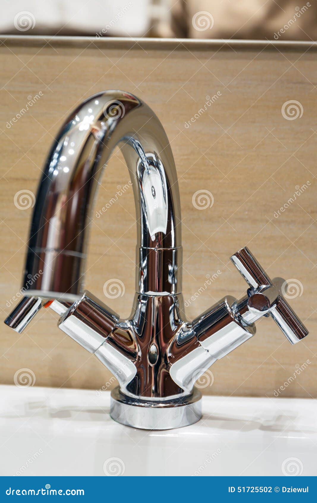 Water Tap with Modern Design in Bathroom Stock Photo Image of
